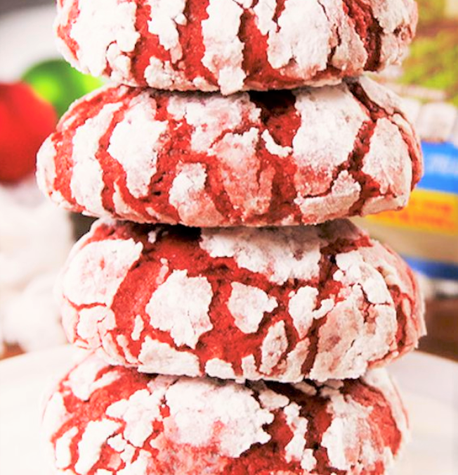 Red Velvet Crinkle Cookies