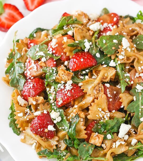 Summer Strawberry Balsamic Pasta Salad